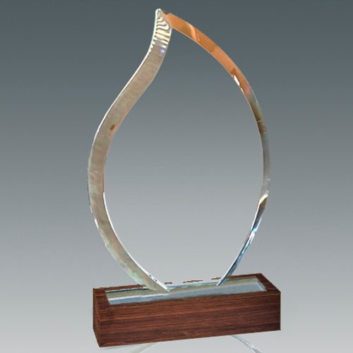 Galvano Cristal Base de Madera - Regalos Corporativos