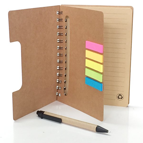 Set Cuaderno - Libreta - Memo set Tapa Cartón + Bolígrafo - Regalos Corporativos