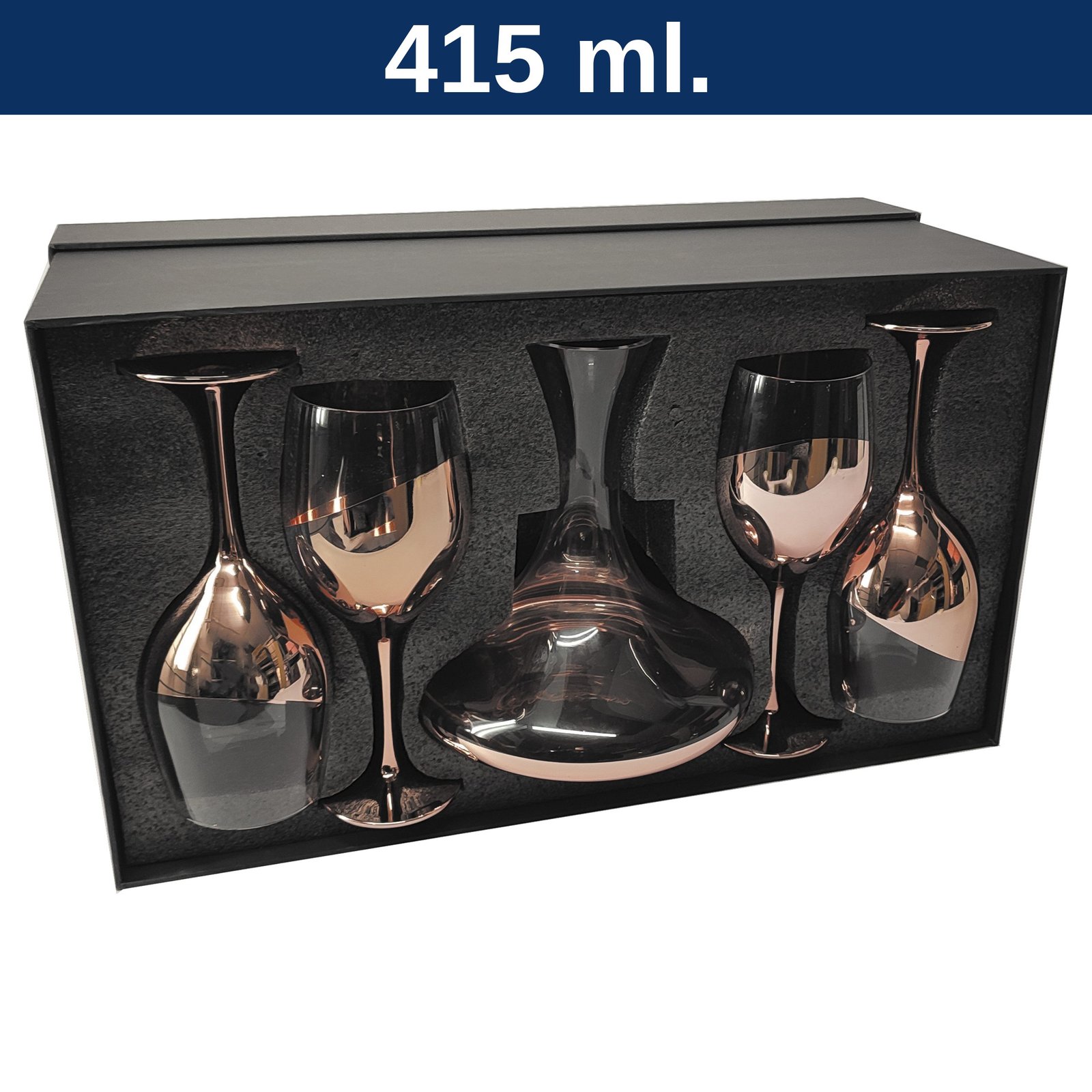 Set de Copas y Decantador para Vinos ENCOBRIZADO - Regalos Corporativos