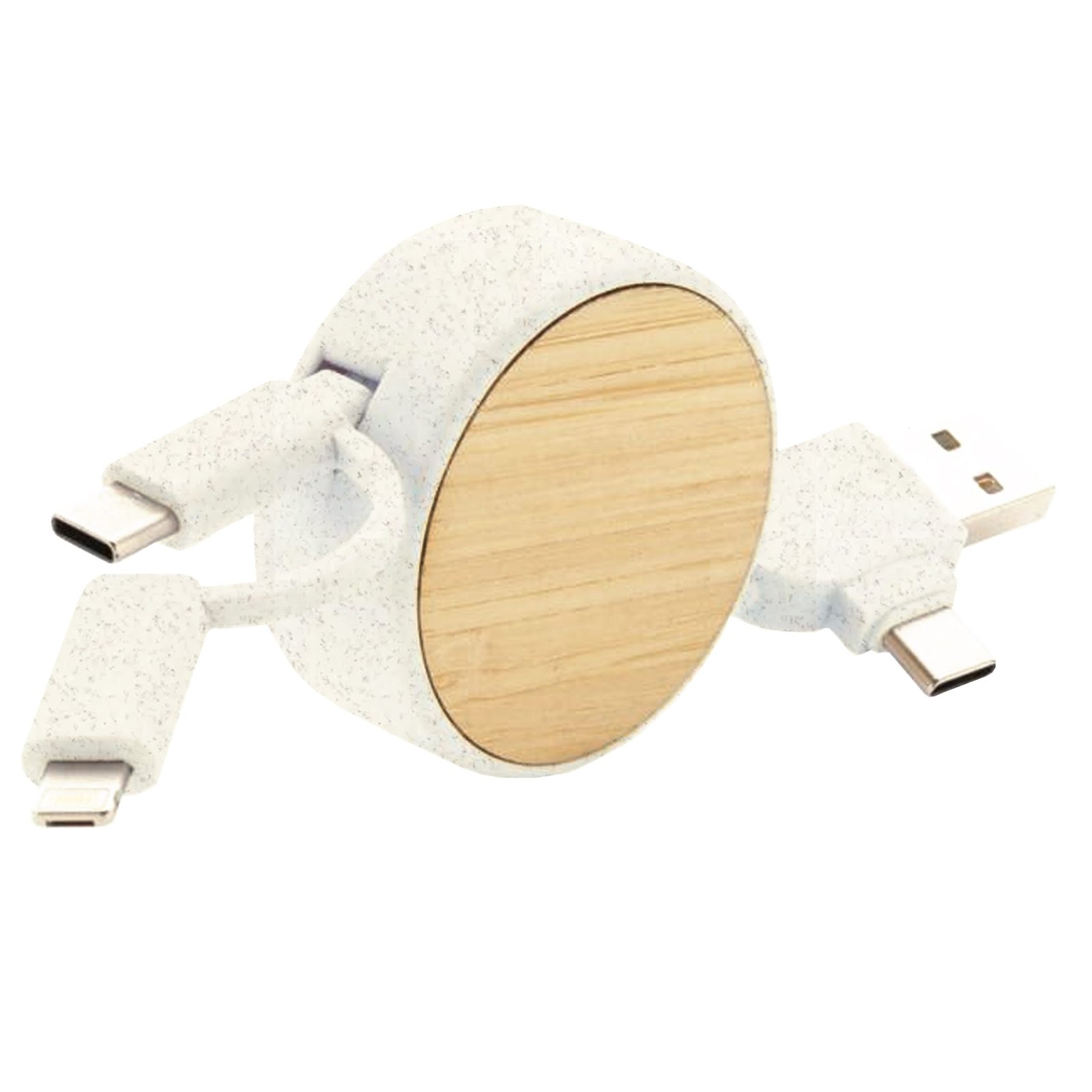 Cable Conector Bamboo Multicargador - Regalos Corporativos