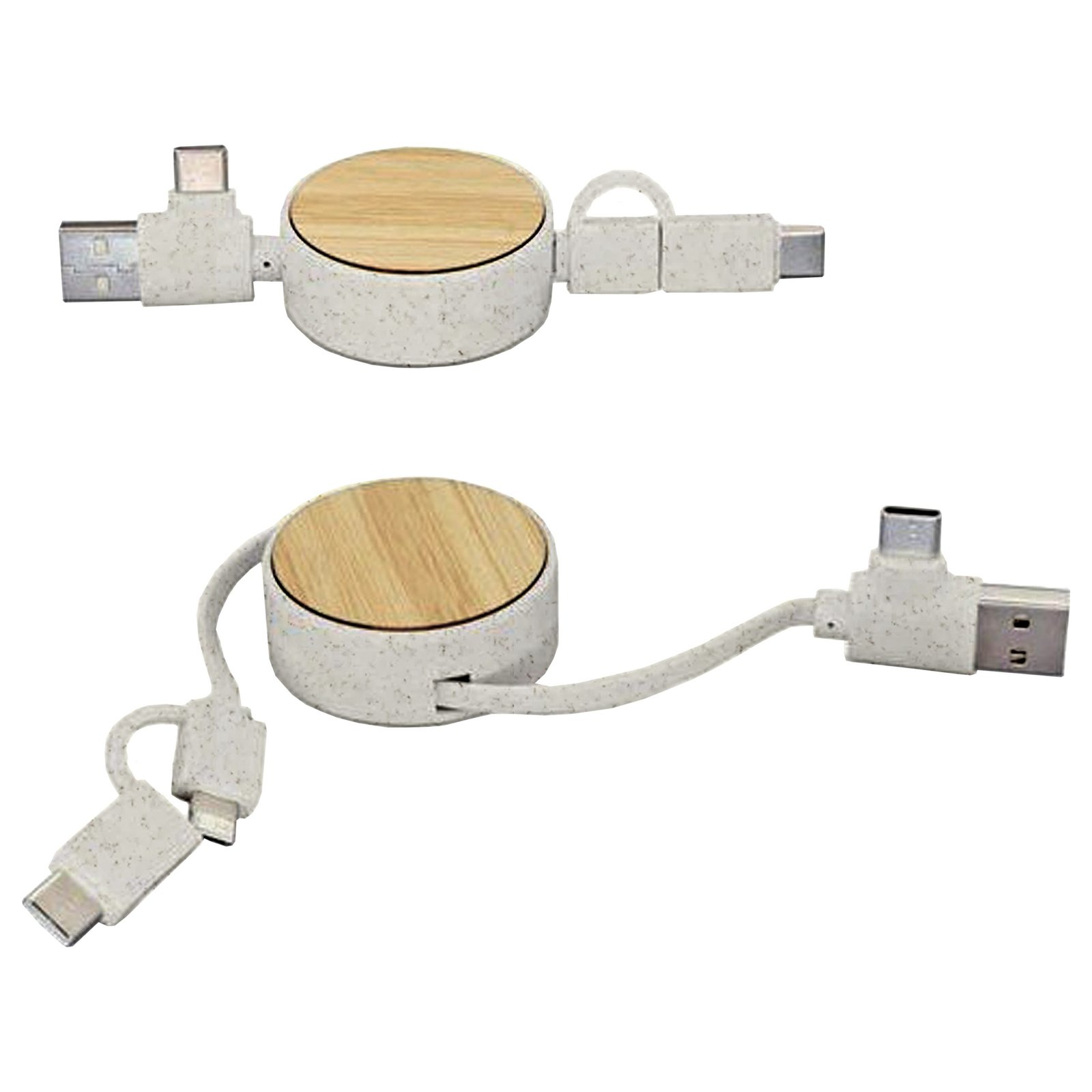 Cable Conector Bamboo Multicargador - Regalos Corporativos
