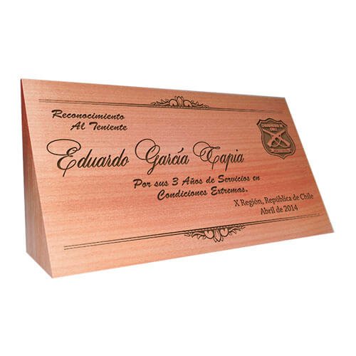 Galvano Madera Cuña Raulí Horizontal - Regalos Corporativos
