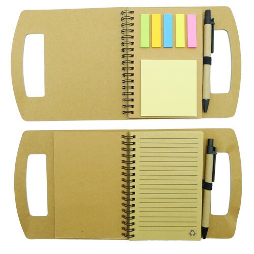 Set Cuaderno - Libreta - Memo set Tapa Cartón + Bolígrafo - Regalos Corporativos