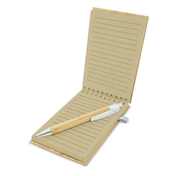 Set Cuaderno - Libreta Tapa Bamboo + Bolígrafo - Regalos Corporativos