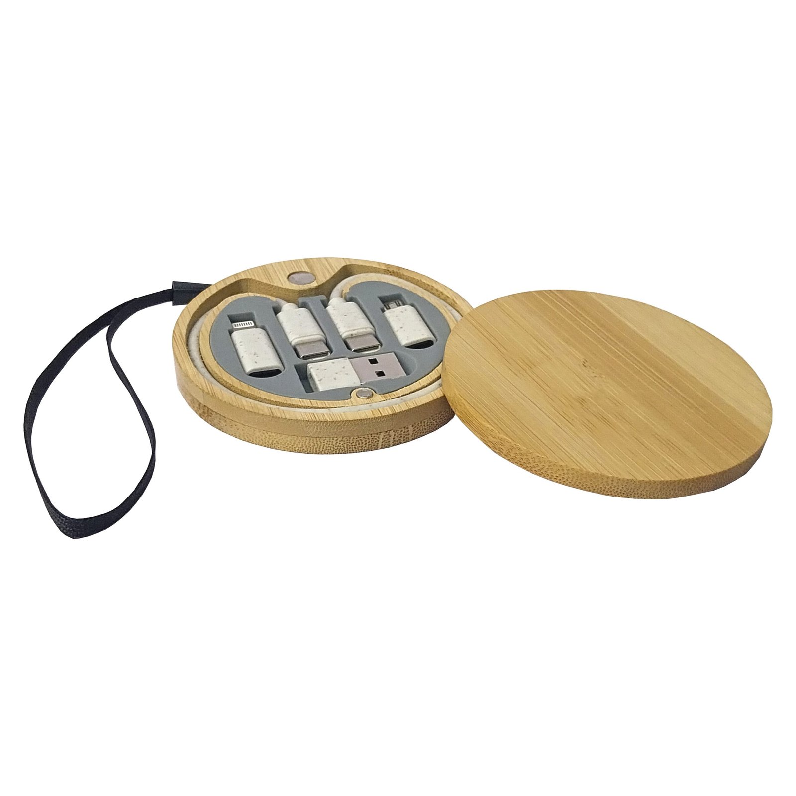 Cable Conector Bamboo Multicargador - Regalos Corporativos