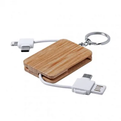 Regalo corporativo Cable Conector Bamboo Multicargador
