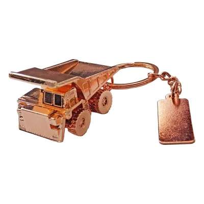 Regalo corporativo Llavero Metálico Camion Minero ENCOBRIZADO