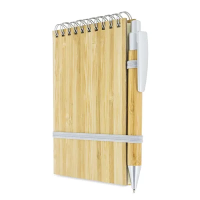 Regalo corporativo Set Cuaderno - Libreta Tapa Bamboo + Bolígrafo