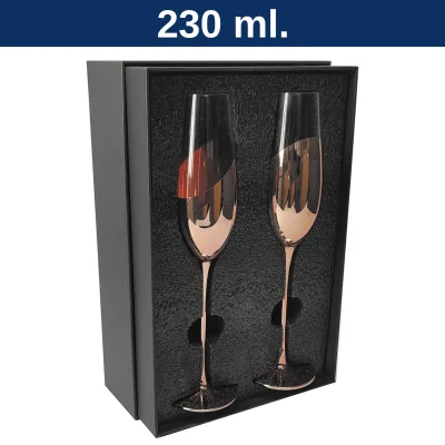 Regalo corporativo Set de 2 Copas Champagne ENCOBRIZADO
