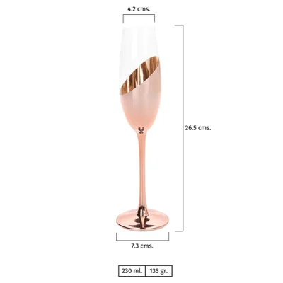 Miniatura 4 de Set de 2 Copas Champagne ENCOBRIZADO