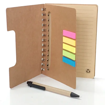 Regalo corporativo Set Cuaderno - Libreta - Memo set Tapa Cartón + Bolígrafo