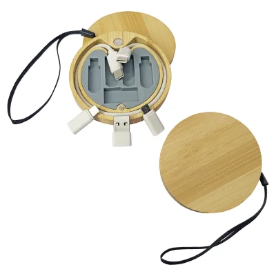 Regalo corporativo Cable Conector Bamboo Multicargador
