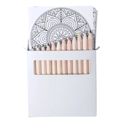 Regalo corporativo Bolígrafo Lápices de colores con láminas para colorear Set