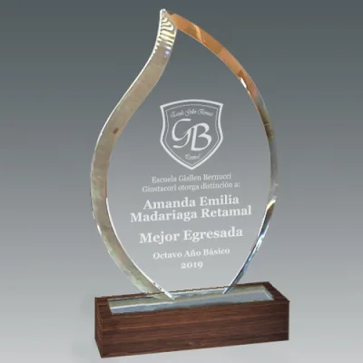 Miniatura 2 de Galvano Cristal Base de Madera