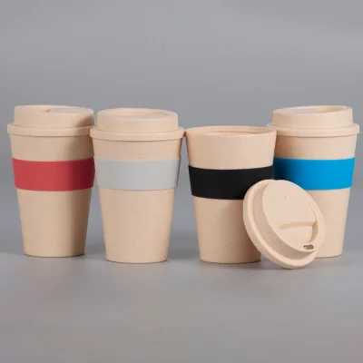 Regalo corporativo Mug Eco Cup "WHEAT STRAW" 355cc con banda silicona