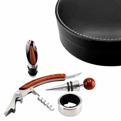 Miniatura 3 de Set de Vino de PU Negro