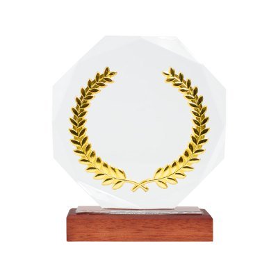 Trofeo Galvano de Madera, Cristal y Acero "Phelps"