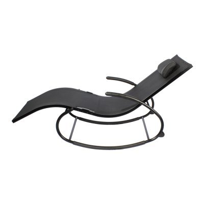 Miniatura 3 de Reposera mecedora negra con apoya-brazos