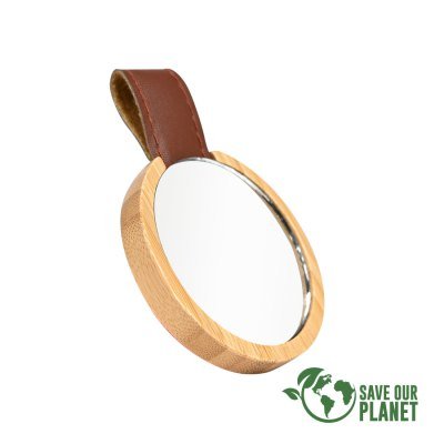 Miniatura 6 de Espejo redondo de Bamboo y Eco-Cuero