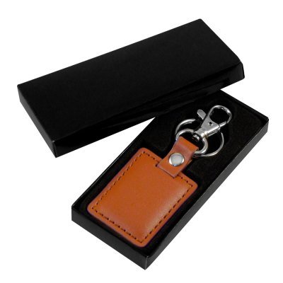 Miniatura 2 de Llavero Simil Eco-cuero Café