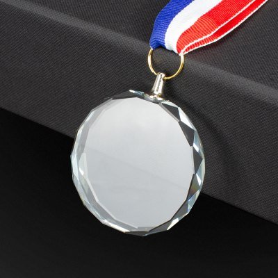 Medalla Cristal "Diamond" con cinta tricolor