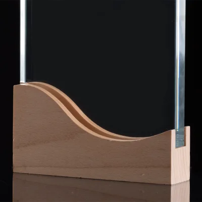 Miniatura 7 de Trofeo Galvano de Madera y Cristal "Curve"