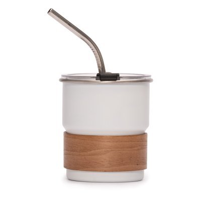 Miniatura 4 de Vaso Térmico metálico "CAMP" 300cc. con Bombilla y Grip de Madera.