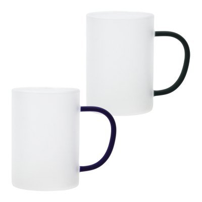 Miniatura 10 de Tazón Vidrio Empavonado 330cc Sublimación, asa color.