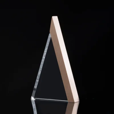Trofeo Galvano de Madera y Cristal "Triangle"