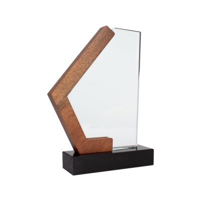 Miniatura 2 de Trofeo Galvano de Madera, Mármol y Cristal "Mercx"