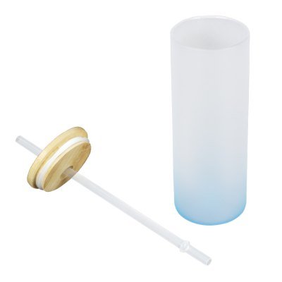 Miniatura 8 de Botella Vidrio Borosilicato Sublimación, tapa Bamboo 500cc