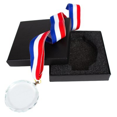 Miniatura 5 de Medalla Cristal "Diamond" con cinta tricolor