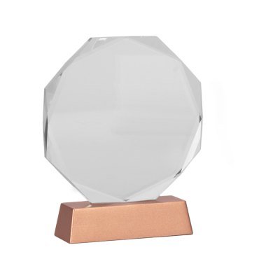 Miniatura 8 de Trofeo Galvano de Cristal "RUNE" con base encobrizada.