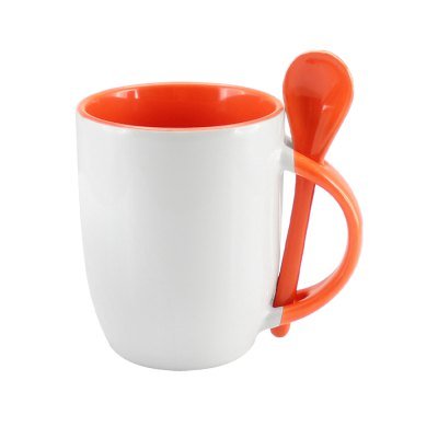 Miniatura 4 de Tazón Cerámico 330cc Sublimación con Cuchara