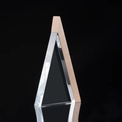 Miniatura 3 de Trofeo Galvano de Madera y Cristal "Triangle"