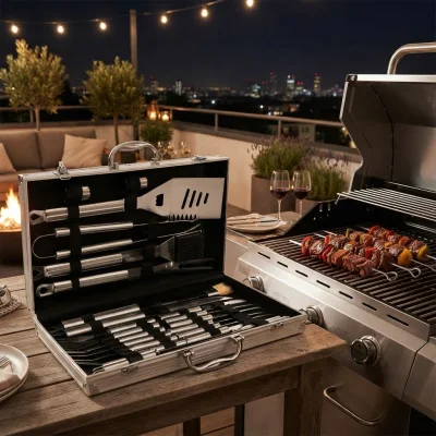 Deluxe BBQ Set Metálico de 24 piezas - Regalos Corporativos