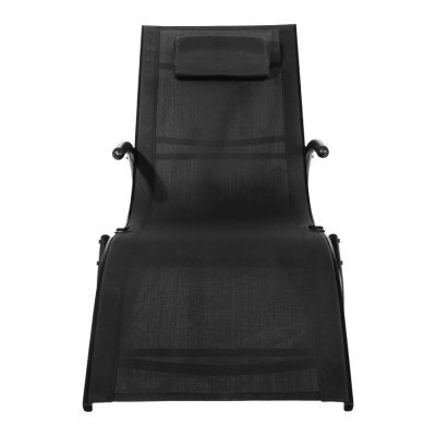 Miniatura 2 de Reposera mecedora negra con apoya-brazos