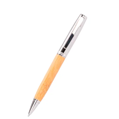 Bolígrafo metálico "AIRLIE" con grip de bamboo y estuche. - Regalos Corporativos