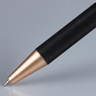 Miniatura 3 de Bolígrafo de aluminio negro "STRONG", con terminales encobrizados.