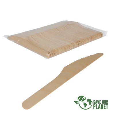 Miniatura 4 de Bolsa con 100 cuchillos de madera de Abedul