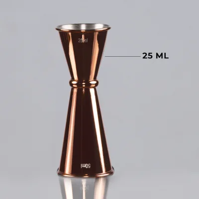 Mixer dosificador de tragos "Jigger" doble, encobrizado 25/50ml - Regalos Corporativos