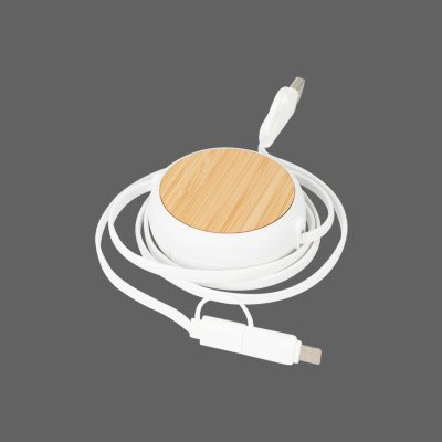 Miniatura 2 de Connect Multicargador Retráctil 4 en 1 de ABS/Bamboo