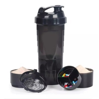 Miniatura 34 de Vaso Gym para batidos proteína "SHAKE", con 4 compartimentos.