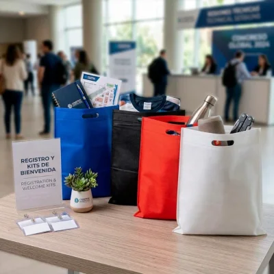 Bolsa TNT reutilizable plana "ELIAS" con costuras termoselladas - Regalos Corporativos