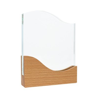 Miniatura 2 de Trofeo Galvano de Madera y Cristal "Wave"
