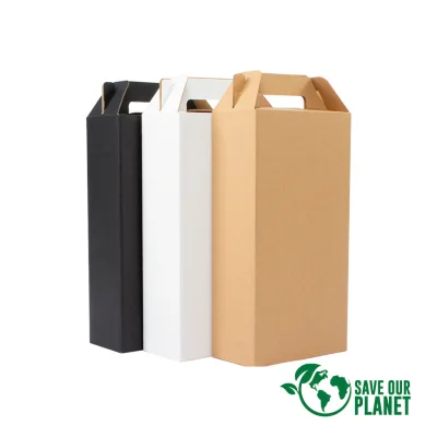 Miniatura 7 de Caja autoarmable con asas, para 2 botellas de Vino