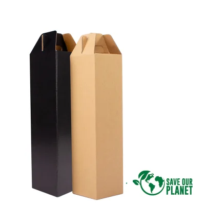 Miniatura 6 de Caja autoarmable con asas, para 1 botella de Vino