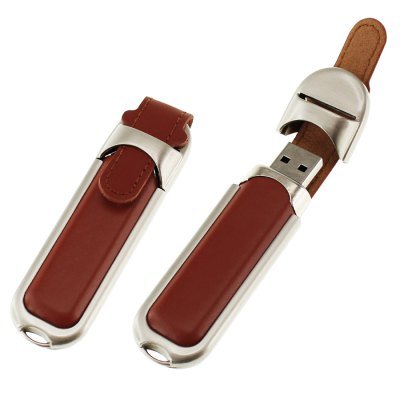 USB Pendrive 4GB de Metal y Cuero - Regalos Corporativos