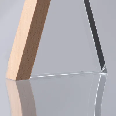 Miniatura 8 de Trofeo Galvano de Madera y Cristal "Triangle"