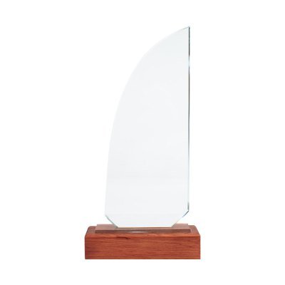 Trofeo Galvano de Madera y Cristal "Sail"